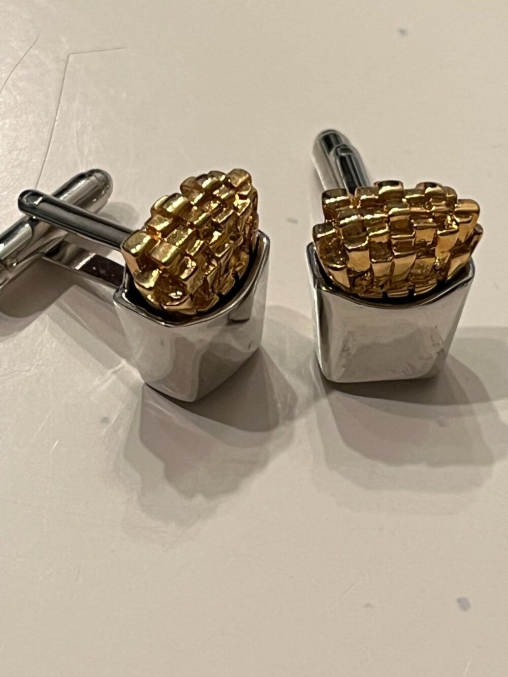 Cufflinks - French Fry‎ Cufflinks (Cuff Links) Set Novelty Food Men Accessories